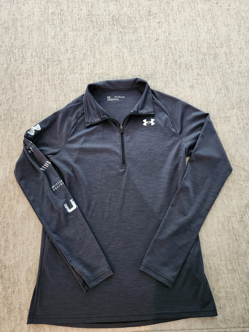 Under Armour Youth Xlg Black/Grey  Quarter-Zip Performance Pullover